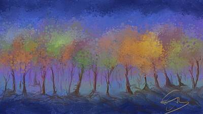 Best Sellers - Eduardo Tavares Royalty Free Images - Blue Light Trees Royalty-Free Image by Eduardo Tavares