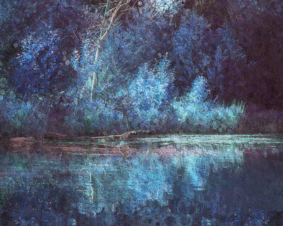 Impressionism Mixed Media - Blue Mary Lakeshore Right 1 of 2 by Jill Annette Johnson