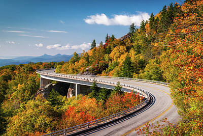 Mountain Royalty-Free and Rights-Managed Images - Blue Ridge Parkway Linn Cove Viaduct - North Carolina by Dave Allen