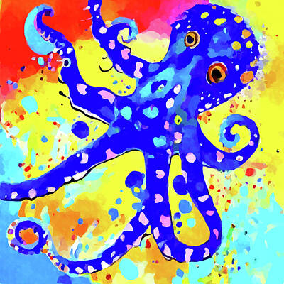 Kitchen Food And Drink Signs - Blue-ringed Octopus 3 by Chris Butler