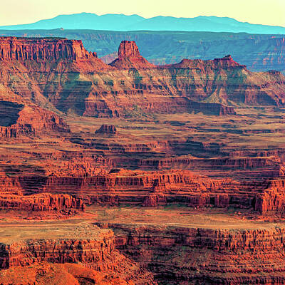 Royalty-Free and Rights-Managed Images - Blue Utah Mountains and Dead Horse Point State Park by Gregory Ballos