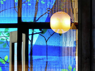 Still Life Photos - Blue Window Reflections Horizontal by Sharon Williams Eng