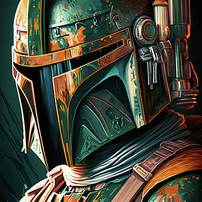 Fantasy Digital Art Royalty Free Images - Boba Fett Chicano Style Royalty-Free Image by iTCHY