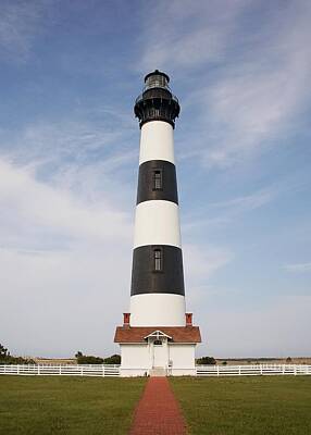 Lori A Cash Royalty-Free and Rights-Managed Images - Bodie Island Lighthouse with Blue Sky by Lori A Cash