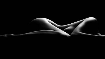 Surrealism Photo Rights Managed Images - Bodyscape Black and White Royalty-Free Image by Marianna Mills