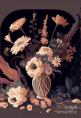 Still Life Digital Art - Bouquet of flowers in vase  by Sabantha