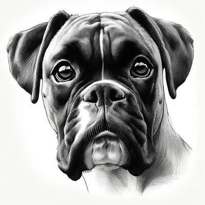 Abstract Animalia Royalty Free Images - Boxer Royalty-Free Image by Holly Picano