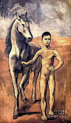 Lime Art - Boy Leading a Horse by Pablo Picasso 1906 by Pablo Picasso