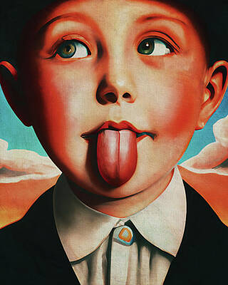 Kids Alphabet - Boy sticking out his tongue by Jan Keteleer