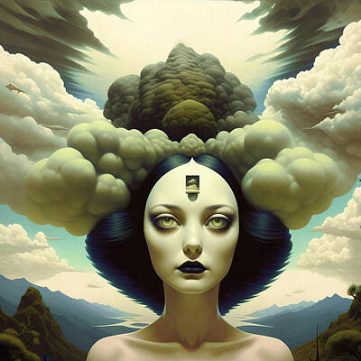 Surrealism Digital Art Rights Managed Images - Brain Fog Royalty-Free Image by Andy Gambino
