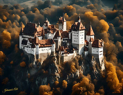 Typographic World Royalty Free Images - Bran Castle, Romania Royalty-Free Image by Johanna