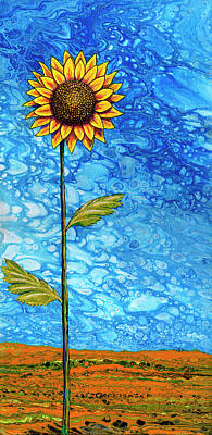 Sunflowers Paintings - Bravery by Catherine G McElroy