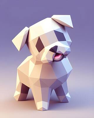 Fine Dining - Bring Some Cuteness to Your Space with 3D Isometric Low Poly Puppy by Artvizual Premium