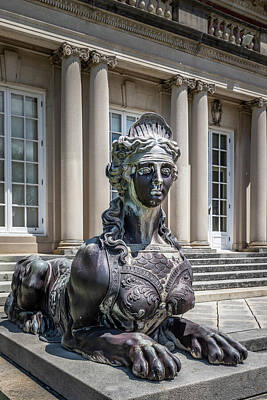 Cities Royalty-Free and Rights-Managed Images - Bronze Sphinx Of Old Westbury Gardens by Elvira Peretsman
