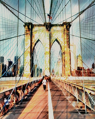 City Scenes Photos - Brooklyn Bridge by Redub