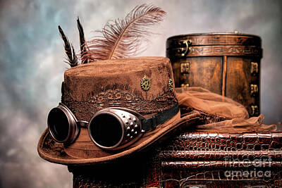 Steampunk Royalty Free Images - Brown Steampunk Top Hat Royalty-Free Image by Cindy Shebley