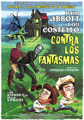 Mixed Media - Bud Abbott and Lou Costello Meet Frankenstein, 1948 by Stars on Art