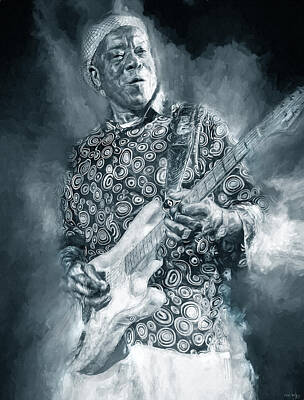 Musician Mixed Media Rights Managed Images - Buddy Guy Royalty-Free Image by Mal Bray