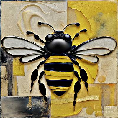 Food And Beverage Mixed Media - Bumble Bee Abstract Art by Laurie