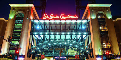 Baseball Photos - Busch Stadium and St Louis Cardinals Baseball Panorama by Gregory Ballos
