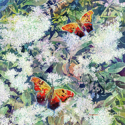 Luck Of The Irish - Butterfly Garden 2 - Eastern Comma by Hailey E Herrera
