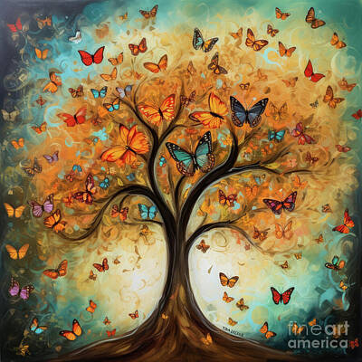 Royalty-Free and Rights-Managed Images - Butterfly Tree Of Life by Tina LeCour