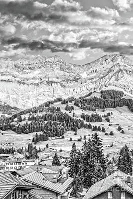 Vintage Diner - BW Golden Rays of the Sun in the Mountains of Adelboden Switzerland 2 of 2 - Rare Masters Edition by William Robert Stanek