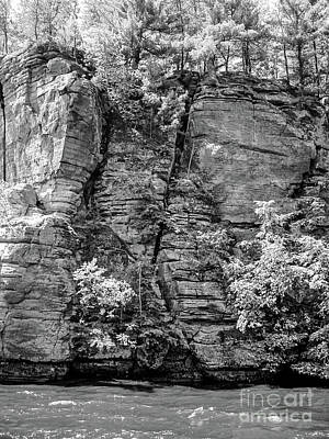 Scary Photographs - BW Vintage The Dells of the Wisconsin River  3 of 10 - Cambrian Sandstone Rock Formations  by William Robert Stanek