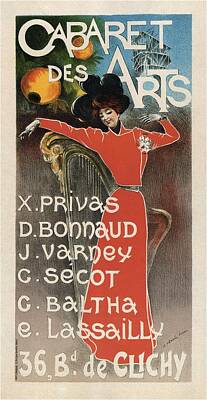 Royalty-Free and Rights-Managed Images - Cabaret Des Arts -  French Musical Orchestra Theater Performance Poster - Vintage Advertising Poster by Studio Grafiikka