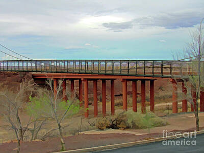 Pop Art Rights Managed Images - Cameron Trading Post Bridge Royalty-Free Image by Roberta Byram