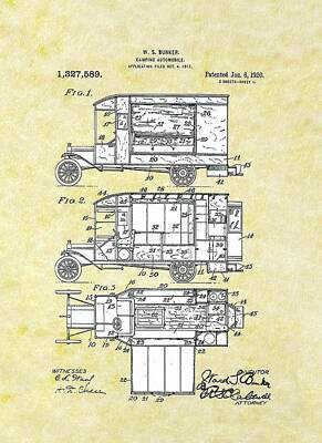 Transportation Royalty-Free and Rights-Managed Images - Camping Automobile Patent Movie Poster Prints by Car Lover
