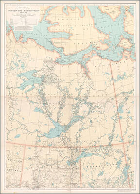 Multichromatic Abstracts - Canadian Department of the Interior Title Northwest Territories Sheet No. 2.1933 by Timeless Geo Maps