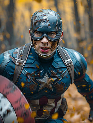 Comics Royalty-Free and Rights-Managed Images - Captain America by Stephen Smith Galleries
