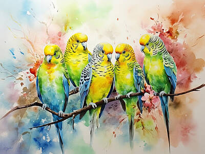 Royalty-Free and Rights-Managed Images - Captivating Charmers -  Beauty of Parakeet Art by Lourry Legarde