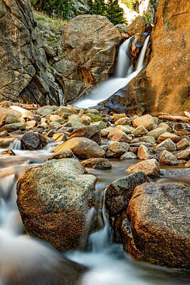 Mountain Royalty-Free and Rights-Managed Images - Captivating Flow At Boulder Falls by Gregory Ballos