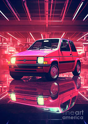 Transportation Royalty-Free and Rights-Managed Images - Car 093 Fiat Panda Retro Revival Rides by Clark Leffler