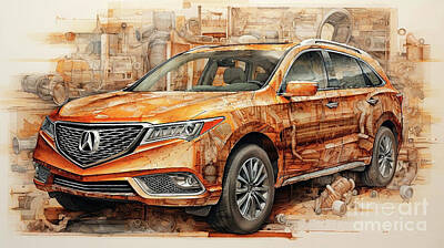 Royalty-Free and Rights-Managed Images - Car 1736 Acura MDX by Clark Leffler