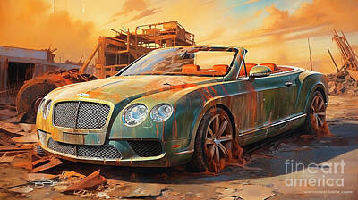 Design Turnpike Books Royalty Free Images - Car 1787 Bentley Continental GTC Royalty-Free Image by Clark Leffler