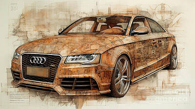 Royalty-Free and Rights-Managed Images - Car 2212 Audi RS4 by Clark Leffler
