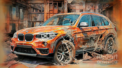 Royalty-Free and Rights-Managed Images - Car 2232 BMW X1 by Clark Leffler