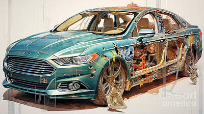 Royalty-Free and Rights-Managed Images - Car 2323 Ford Fusion by Clark Leffler