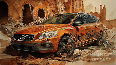 Drawings Rights Managed Images - Car 2590 Volvo C30 Royalty-Free Image by Clark Leffler