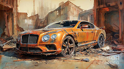 Drawings Rights Managed Images - Car 2655 Bentley Continental Supersports Royalty-Free Image by Clark Leffler