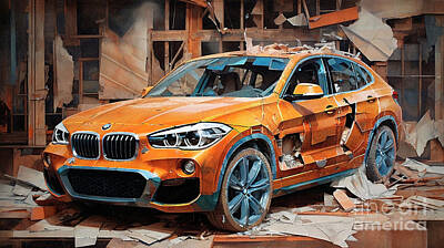 Drawings Rights Managed Images - Car 2666 BMW X2 Royalty-Free Image by Clark Leffler