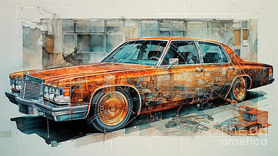 Drawings Rights Managed Images - Car 2672 Cadillac CT4 Royalty-Free Image by Clark Leffler