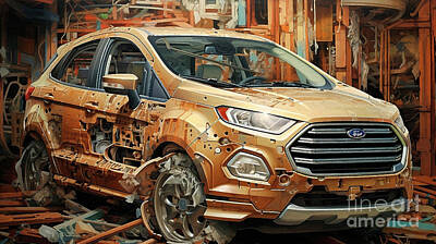 Drawings Royalty Free Images - Car 2747 Ford EcoSport Royalty-Free Image by Clark Leffler