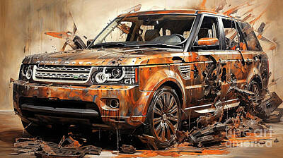 Sports Drawings - Car 2846 Land Rover Range Rover Sport by Clark Leffler