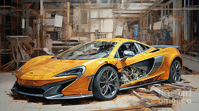 Drawings Royalty Free Images - Car 2876 McLaren 600LT Royalty-Free Image by Clark Leffler