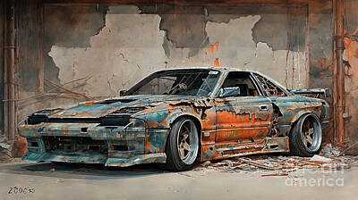 Royalty-Free and Rights-Managed Images - Car 2914 Nissan 240SX by Clark Leffler