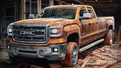 Wild And Wacky Portraits Royalty Free Images - Car 3204 GMC Sierra HD Royalty-Free Image by Clark Leffler